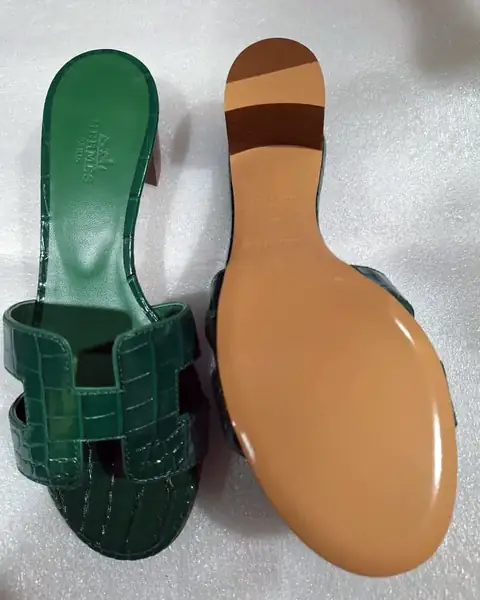The same sandal with a new sole and heel tip